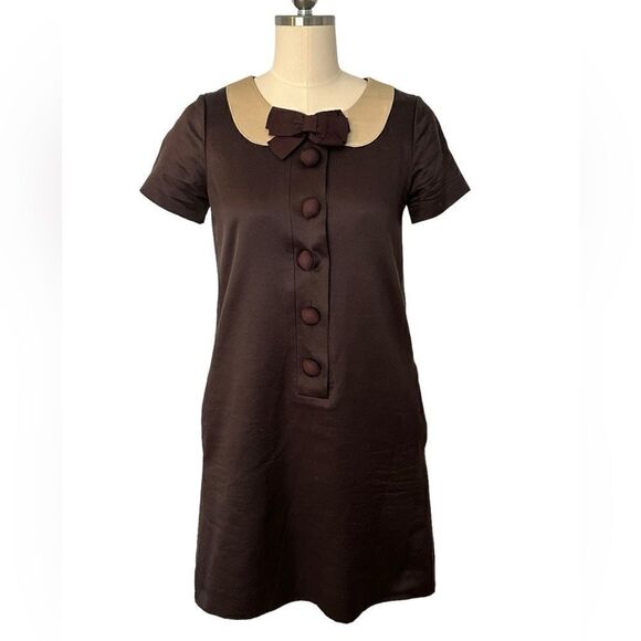 Kate Spade Shift Dress Bow Peter Pan Collar | Size 2 - Picture 1 of 8